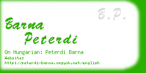 barna peterdi business card